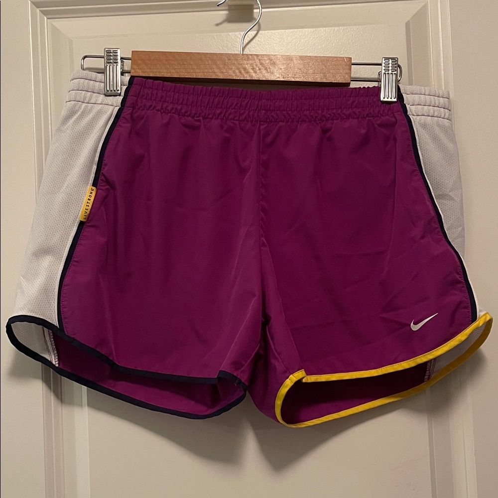 Nike Women's Magenta and White Athletic Shorts